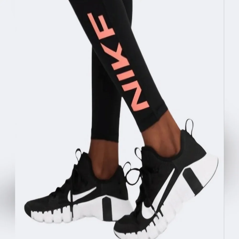 Nike Black & Pink Dri-fit Pro Grx Full Length Training Leggings